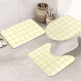thumbnail image 1 of Bathroom Rugs Sets 3 Piece - Lemon Yellow Checkboard A Absorbent Non Slip Bath Mats, U-Shape Toilet Lid Cover, Contour Mat, Soft Washable Shower Mats Bath Rug Mat for Bathroom Tub Toilet, 1 of 7