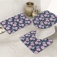 Bathroom Rugs Sets 3 Piece, Light pink flowers Soft Bath Mats for