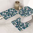 Bathroom Rugs Sets 3 Piece Lilies Flowers Pink Absorbent