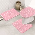 Bathroom Rugs Sets 3 Piece Love Absorbent Non Slip Bath Mats, UShape