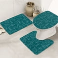 Bathroom Rugs Sets 3 Piece Math Print green ruler Absorbent Non Slip Bath Mats, UShape Toilet