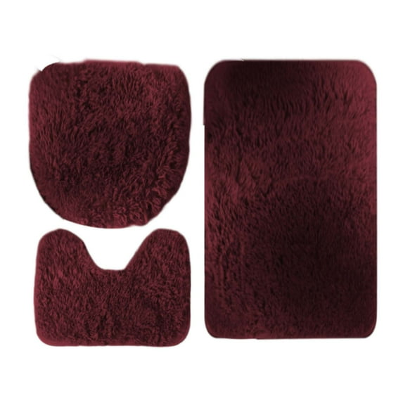 Bathroom Rugs Sets 3 Piece Memory Foam Bath Mat Set Toilet Rug Non Slip Floor Carpet Shower Absorbent Mat