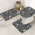 Bathroom Rugs Sets 3 Piece Modern gear Pattern Non Slip Washable Bath