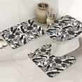 Bathroom Rugs Sets 3 Piece Parrot leaves shadow Absorbent Bathroom