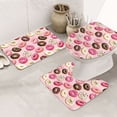 thumbnail image 1 of Bathroom Rugs Sets 3 Piece - Pink Brown White Donut Print Absorbent Non Slip Bath Mats, U-Shape Toilet Lid Cover, Contour Mat, Soft Washable Shower Mats Bath Rug Mat for Bathroom Tub Toilet, 1 of 7