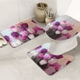 Bathroom Rugs Sets 3 Piece Purple And Pink Tulip Bouquet Absorbent