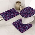 thumbnail image 1 of Bathroom Rugs Sets 3 Piece - Purple Butterfly Absorbent Non Slip Bath Mats, U-Shape Toilet Lid Cover, Contour Mat, Soft Washable Shower Mats Bath Rug Mat for Bathroom Tub Toilet, 1 of 7