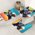 Bathroom Rugs Sets 3 Piece Rainbow Bulldog Sunglasses Absorbent Non