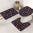 Bathroom Rugs Sets 3 Piece Rainbow Butterfly Absorbent Non Slip Bath