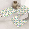 Bathroom Rugs Sets 3 Piece Rainbow Llama Non Slip Washable Bath Mats