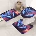 thumbnail image 1 of Bathroom Rugs Sets 3 Piece - Red and Blue Fire Dragon B Absorbent Non Slip Bath Mats, U-Shape Toilet Lid Cover, Contour Mat, Soft Washable Shower Mats Bath Rug Mat for Bathroom Tub Toilet, 1 of 7