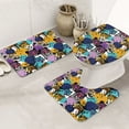 Bathroom Rugs Sets 3 Piece, Retro Panther Soft Bath Mats for Bathroom