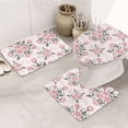 thumbnail image 1 of Bathroom Rugs Sets 3 Piece - Rose Flowers Bouquet Absorbent Non Slip Bath Mats, U-Shape Toilet Lid Cover, Contour Mat, Soft Washable Shower Mats Bath Rug Mat for Bathroom Tub Toilet, 1 of 7