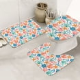 Bathroom Rugs Sets 3 Piece, Sea Creatures Soft Bath Mats for Bathroom