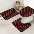 thumbnail image 1 of Bathroom Rugs Sets 3 Piece - Sexy Red Lips Kiss Absorbent Non Slip Bath Mats, U-Shape Toilet Lid Cover, Contour Mat, Soft Washable Shower Mats Bath Rug Mat for Bathroom Tub Toilet, 1 of 7