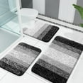 Bathroom Rugs Sets 3 Piece, Soft Absorbent Microfiber Bath Rugs and U ...