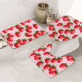 Bathroom Rugs Sets 3 Piece, Strawberry funny Soft Bath Mats for