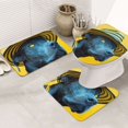 Bathroom Rugs Sets 3 Piece, Stylish Yellow Dog Soft Bath Mats for