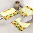 Bathroom Rugs Sets 3 Piece Sunflowers Cute Absorbent Non Slip Bath
