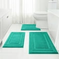 thumbnail image 1 of Bathroom Rugs Sets 3 Piece, Super Soft and Absorbent Non Slip Microfiber Toilet Bath Mat with U-Shaped (Teal), 1 of 16