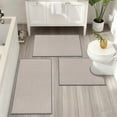 thumbnail image 1 of Bathroom Rugs Sets 3 Piece, Super Soft and Absorbent Non Slip Microfiber Toilet Bathroom Mats, 1 of 10