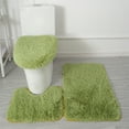 thumbnail image 1 of Bathroom Rugs Sets 3 Piece, Thick Fluffy Soft Bathroom Rugs,Non-Slip Rubber Bottom, Water Absorption, Quick Dry, Ultra Soft, Bath Mats with U-Shaped Toilet Floor Mat Rugs andToilet Lid Cover Mat, 1 of 7