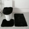 thumbnail image 1 of Bathroom Rugs Sets 3 Piece, Thick Fluffy Soft Bathroom Rugs,Non-Slip Rubber Bottom, Water Absorption, Quick Dry, Ultra Soft, Bath Mats with U-Shaped Toilet Floor Mat Rugs andToilet Lid Cover Mat, 1 of 7