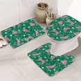 Bathroom Rugs Sets 3 Piece Tropical pink leopard Absorbent Non Slip
