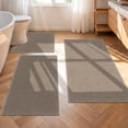 thumbnail image 1 of Enyhom Bathroom Rugs Sets of 3, Absorbent Bath Mat Non Slip Washable Bath Floor Rugs, Brown, 1 of 7