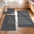 thumbnail image 1 of Enyhom Bathroom Rugs Sets of 3, Absorbent Bath Mat Non Slip Washable Bath Floor Rugs, Gray, 1 of 7