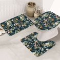 Bathroom Rugs Sets 3 Piece Watercolor Floral Absorbent Bathroom Mat