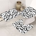 thumbnail image 1 of Bathroom Rugs Sets 3 Piece - black bat white cool Absorbent Non Slip Bath Mats, U-Shape Toilet Lid Cover, Contour Mat, Soft Washable Shower Mats Bath Rug Mat for Bathroom Tub Toilet, 1 of 7