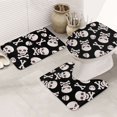 thumbnail image 1 of Bathroom Rugs Sets 3 Piece - black white Skull bone Absorbent Non Slip Bath Mats, U-Shape Toilet Lid Cover, Contour Mat, Soft Washable Shower Mats Bath Rug Mat for Bathroom Tub Toilet, 1 of 7