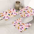 Bathroom Rugs Sets 3 Piece, cartoon Popsicle Soft Bath Mats for