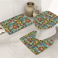 Bathroom Rugs Sets 3 Piece color summer Absorbent Bathroom Mat Rugs