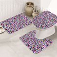 Bathroom Rugs Sets 3 Piece fashion rainbow leopard pink Non Slip