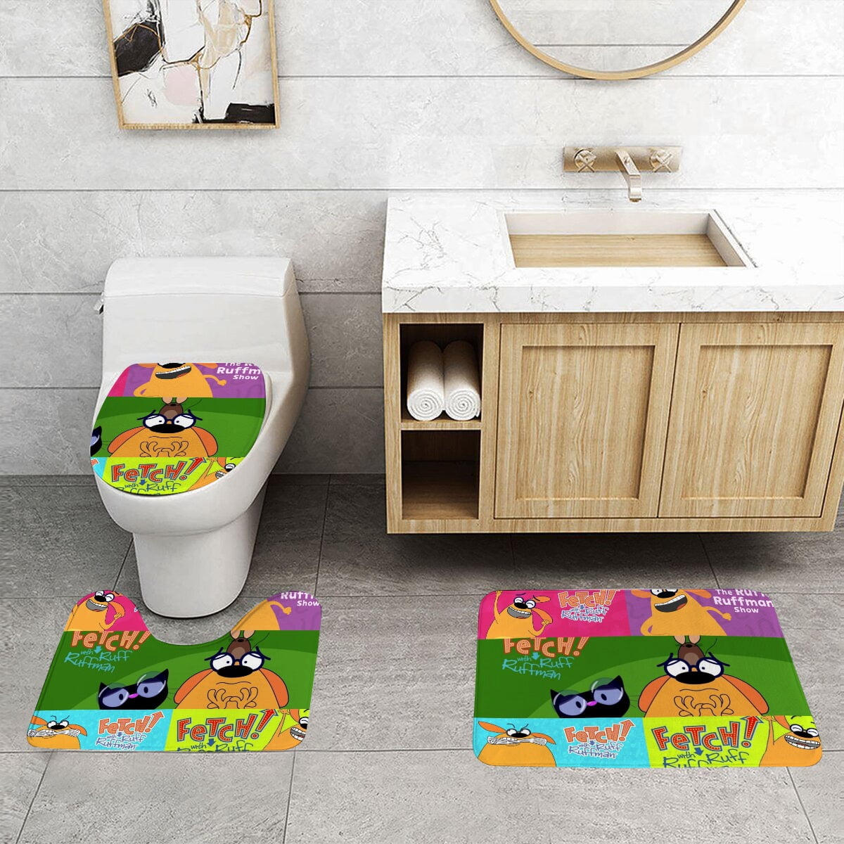 Bathroom Rugs Sets 3 Piece for Fetch With Ruff Ruffman with Toilet ...
