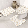 thumbnail image 1 of Bathroom Rugs Sets 3 Piece - gold Snowflake print Absorbent Non Slip Bath Mats, U-Shape Toilet Lid Cover, Contour Mat, Soft Washable Shower Mats Bath Rug Mat for Bathroom Tub Toilet, 1 of 7