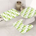 Bathroom Rugs Sets 3 Piece green Asparagus pattern a Non Slip
