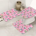 Bathroom Rugs Sets 3 Piece pink Holiday Joy Absorbent Bathroom Mat