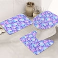 thumbnail image 1 of Bathroom Rugs Sets 3 Piece - pink blue Skull daisy Absorbent Non Slip Bath Mats, U-Shape Toilet Lid Cover, Contour Mat, Soft Washable Shower Mats Bath Rug Mat for Bathroom Tub Toilet, 1 of 7