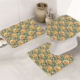 Bathroom Rugs Sets 3 Piece sunflowers striped black white Retro