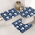 thumbnail image 1 of Bathroom Rugs Sets 3 Piece - white arrow Skull Absorbent Non Slip Bath Mats, U-Shape Toilet Lid Cover, Contour Mat, Soft Washable Shower Mats Bath Rug Mat for Bathroom Tub Toilet, 1 of 7