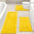 thumbnail image 1 of Bathroom Rugs Set 3, Yamaziot Non Slip Bath Runners, Washable Soft Shaggy Plush Absorbent Microfiber Shower Rug with Toilet Floor Mat, Solid Yellow, 1 of 10
