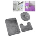 thumbnail image 1 of Bathroom Rugs Sets 3Piece Bath Rug Floor Washable Shower Rug with U-Shaped Contour Rug Toilet Lid Cover, 1 of 5