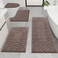 thumbnail image 1 of Bathroom Rugs Sets 4 Piece, Super Soft and Absorbent Non Slip Microfiber Toilet Bathroom Mats, 1 of 14