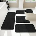 thumbnail image 1 of YIHOUSE Bathroom Rugs Sets 5 Piece, Cobblestone Memory Foam Bathroom Mats Set Extra Thick, Non Slip Bath Mats for Bathroom, Water Absorbent, Washable Black Bath Rugs for Tub, Toilet and Floor, 1 of 12