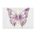 thumbnail image 1 of Bathroom Rugs Shaggy Toilet Base Mat 16x24 Square Shape Soft Contour Rug Absorbent Non Slip Butterfly with Purple, 1 of 9