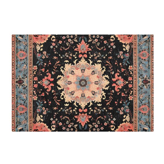 Bathroom Rugs Shaggy Toilet Base Mat 16x24 Square Shape Soft Contour Rug Absorbent Non Slip Indian Retro