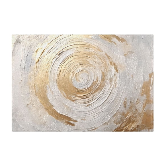 Bathroom Rugs Shaggy Toilet Base Mat 16x24 Square Shape Soft Contour Rug Absorbent Non Slip White and Golden Abstract